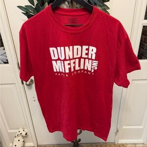 Gildan DryBlend Red Dunder Mifflin Paper Company Graphic Tee T Shirt SS L